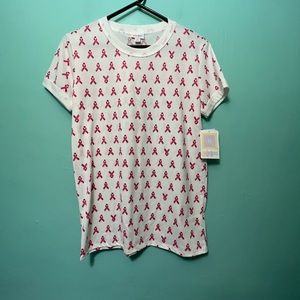 LuLaRoe Breast cancer ribbon style LIV Size small T-shirt new with tags